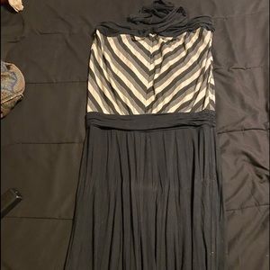 Lapis black, grey and white romper